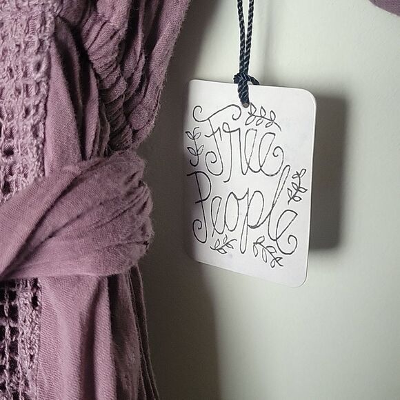 NWT Free People Sydney Dress XS Mini Purple Boho Embroidered Coquette Romantic - Picture 6 of 16